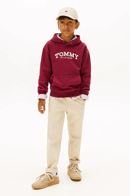 Tommy Hilfiger bluza dziecięca bordowy KB0KB10028.104.122.PPY2