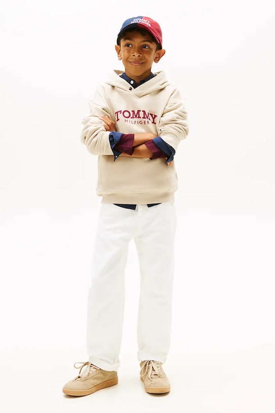 Tommy Hilfiger bluza dziecięca beżowy KB0KB10028.128.176.PPY2