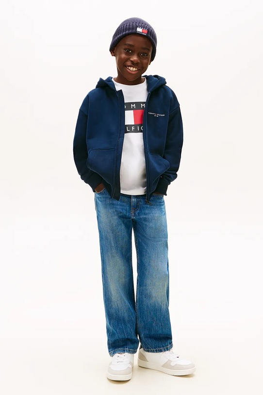 Tommy Hilfiger bluza z bawełną dziecięca granatowy KS0KS00726.128.176.PPY2