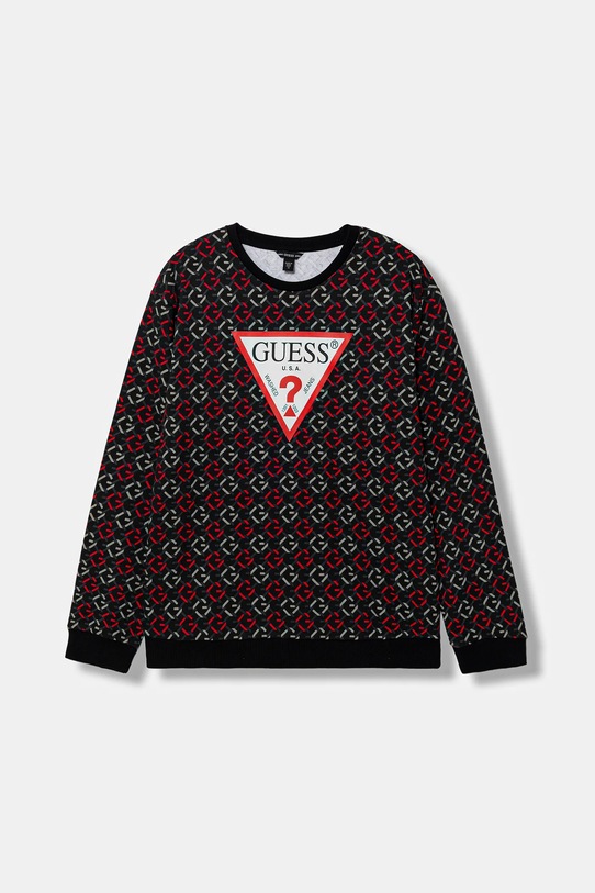 Guess bluza bawełniana dziecięca wzorzyste czarny L6RQ02.KA6R4.PPY2