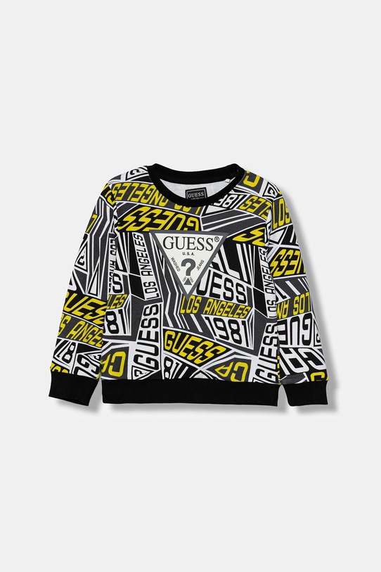 Guess bluza bawełniana dziecięca nadruk czarny N6RQ00.KA6R4.PPY2