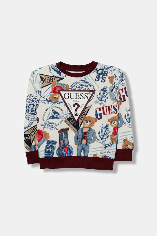 Guess bluza bawełniana dziecięca nadruk multicolor N6RQ00.KA6R4.PPY2