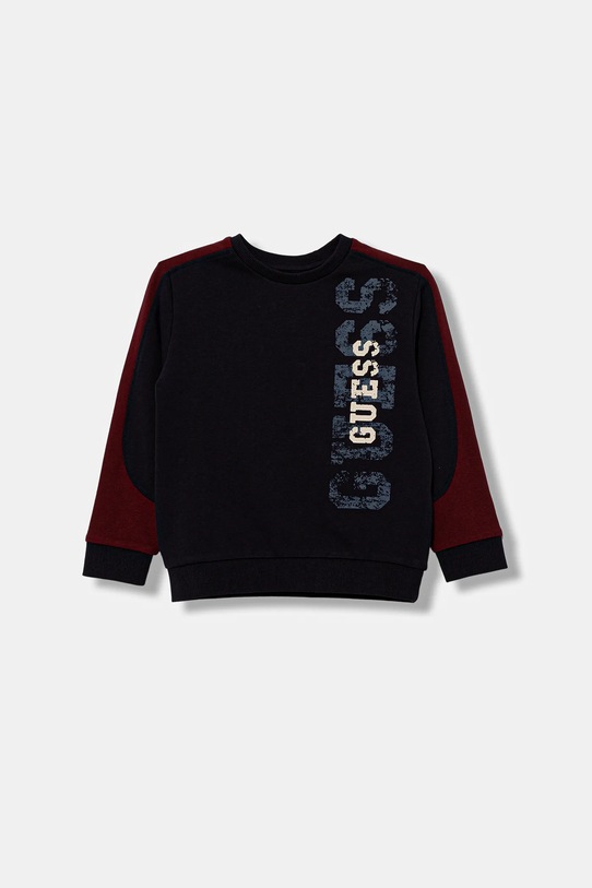 Guess bluza bawełniana dziecięca nadruk granatowy N6RQ01.KA6R4.PPY2