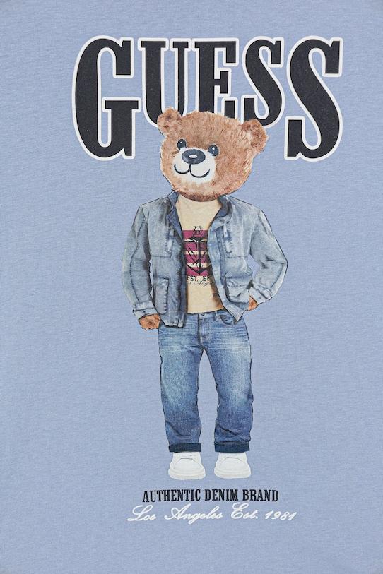 Chłopiec Guess bluza bawełniana dziecięca N6RQ03.KAD74.PPY2 niebieski