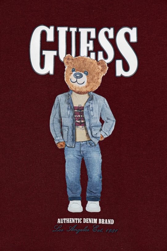 Chłopiec Guess bluza bawełniana dziecięca N6RQ03.KAD74.PPY2 bordowy