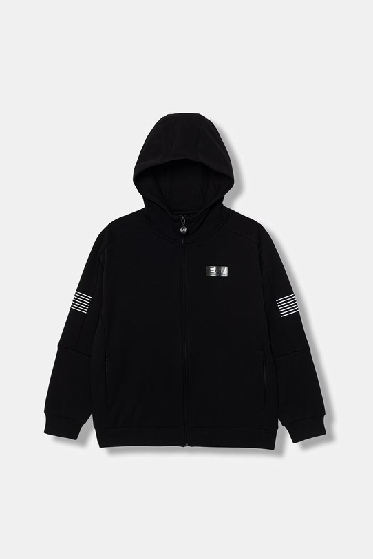 EA7 Emporio Armani bluza dziecięca z kapturem czarny 7B000313.AF12660