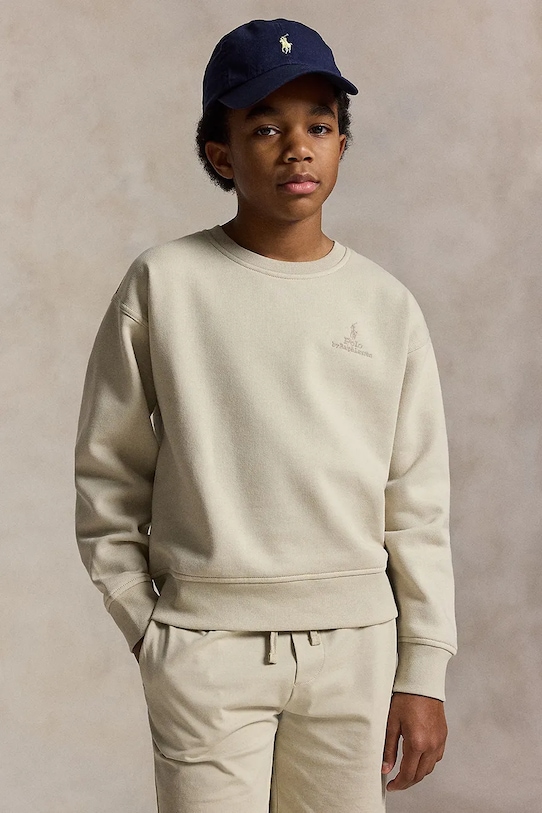 Dětská mikina Polo Ralph Lauren bez kapuce béžová 323A12265001