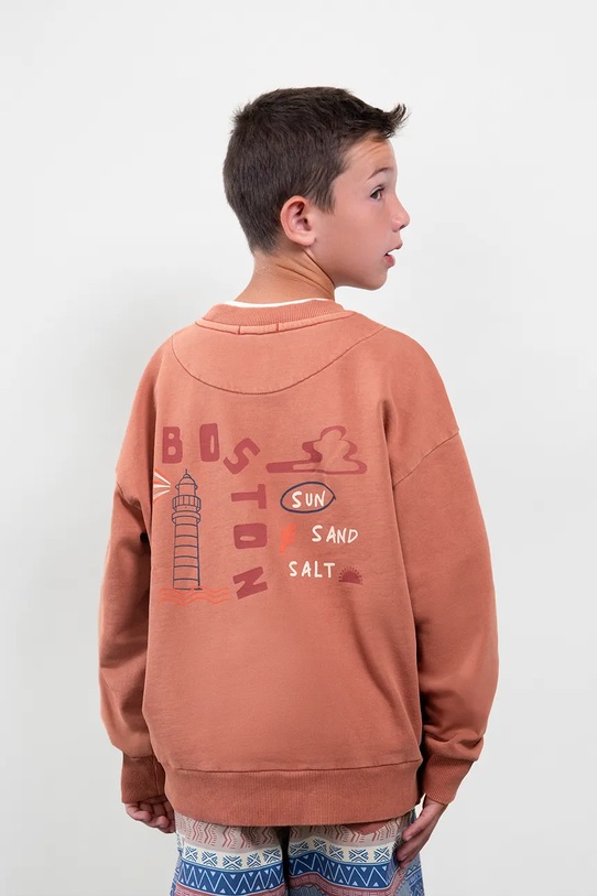 Mayoral bluza dziecięca Boston by Mayoral z elastanem pomarańczowy 6423.7H.Boston.PPY2
