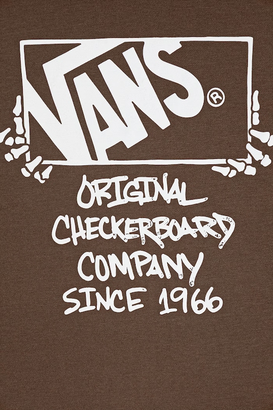 Αγορίστικα Vans παιδική μπλούζα με κουκούλα και κουμπιά VN000TEBFST1 καφέ