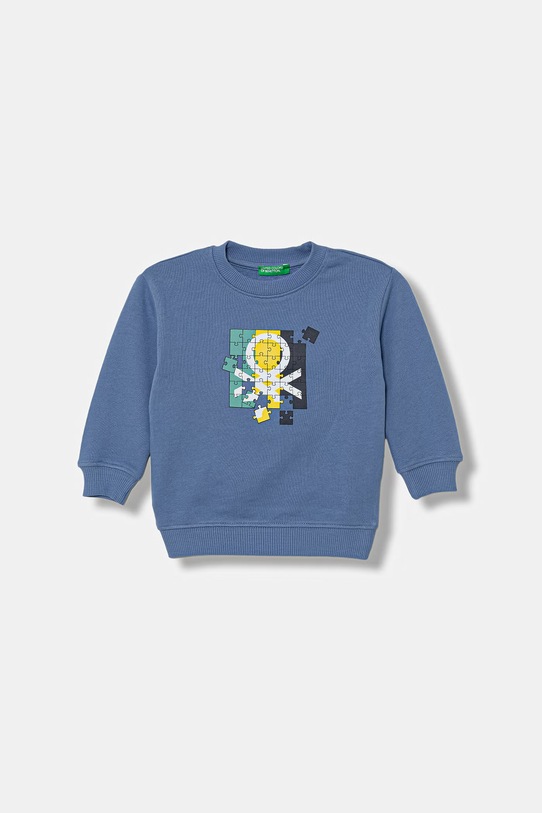 United Colors of Benetton bluza bawełniana dziecięca nadruk niebieski 3J70G10LJ.P.Stagionale