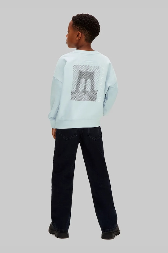 Dečki Calvin Klein Jeans pulover otroški z bombažem LVCKSJB03B.128.176.PPY2 modra
