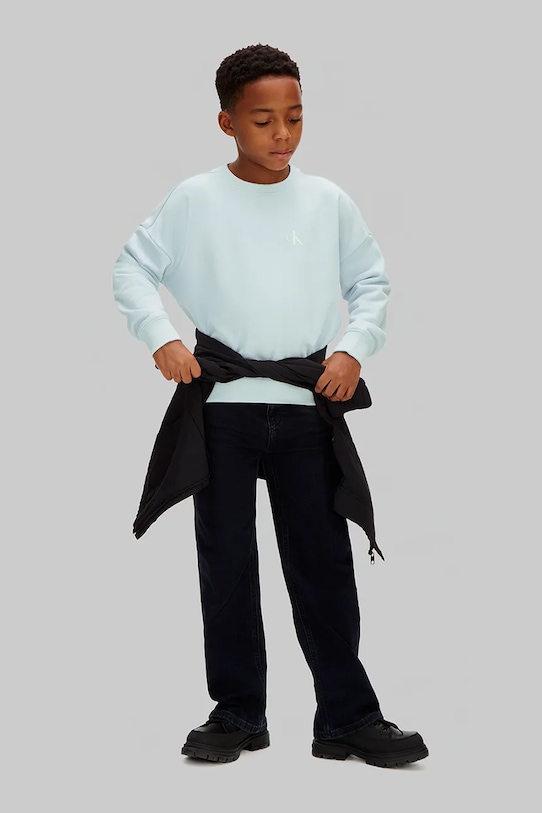 Calvin Klein Jeans pulover otroški z bombažem LVCKSJB03B.128.176.PPY2 modra