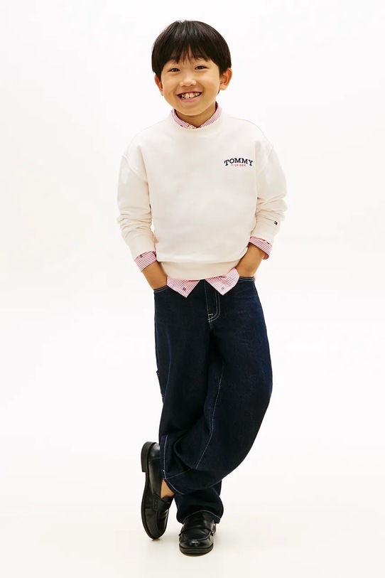 Chłopiec Tommy Hilfiger bluza dziecięca z bawełną KB0KB10255.98.122.PPY2 biały