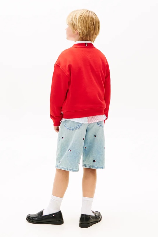 Tommy Hilfiger bluza dziecięca z bawełną czerwony KB0KB10255.98.122.PPY2