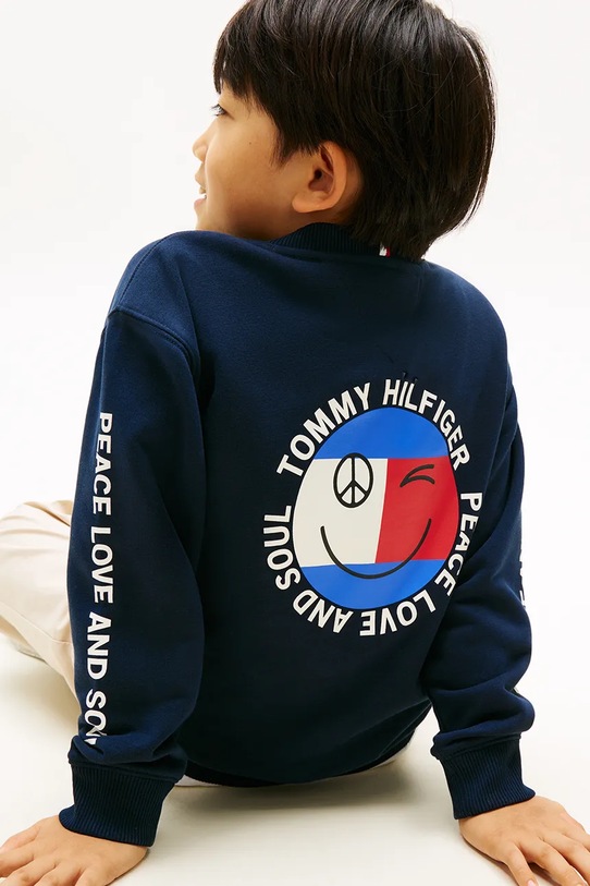 Tommy Hilfiger bluza dziecięca z bawełną KB0KB10258.98.122.PPY2 granatowy