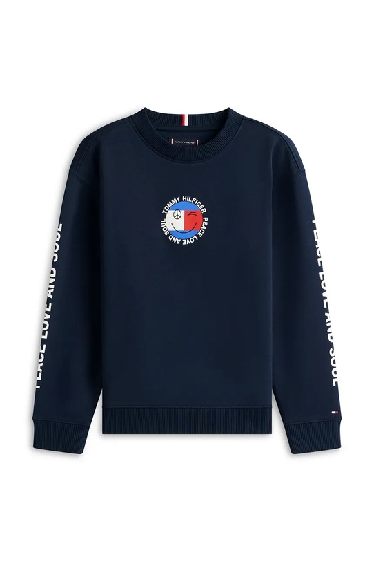 Tommy Hilfiger bluza dziecięca z bawełną KB0KB10258.128.176.PPY2 granatowy SS26