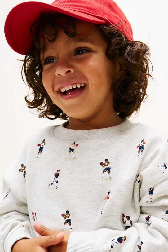 Tommy Hilfiger bluza dziecięca bawełniana KB0KB10314.92.116.PPY2 szary