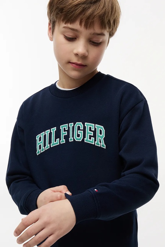 Tommy Hilfiger bluza dziecięca bawełniana KB0KB10404.128.176.PPY2 granatowy