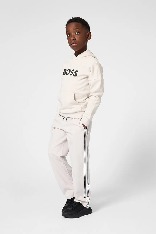 Παιδική μπλούζα BOSS με κουκούλα μπεζ J52969.162.174