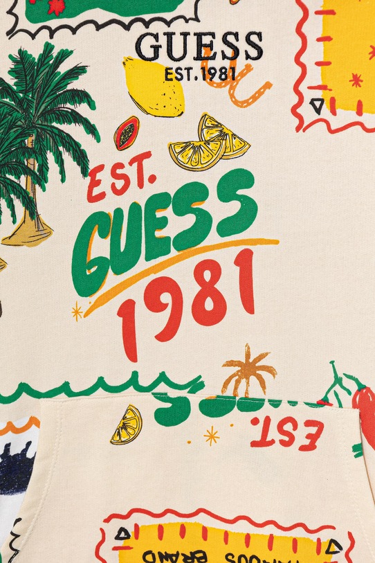 Chłopiec Guess bluza z kapturem dziecięca bawełniana L6GQ03.KA6R4.PPY2.M beżowy
