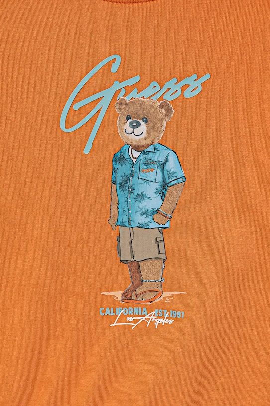 Dječaci Guess dukserica za djecu od pamuka N6GQ04.KA6R4.PPY2.M narančasta