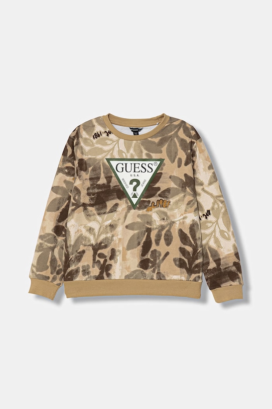 Παιδική βαμβακερή μπλούζα Guess βαμβάκι μπεζ L6GQ00.KA6R4.PPY2.M