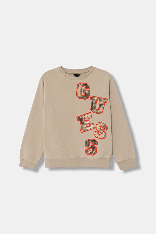 Guess bluza bawełniana dziecięca aplikacja beżowy L6GQ02.KA6R4.PPY2.M