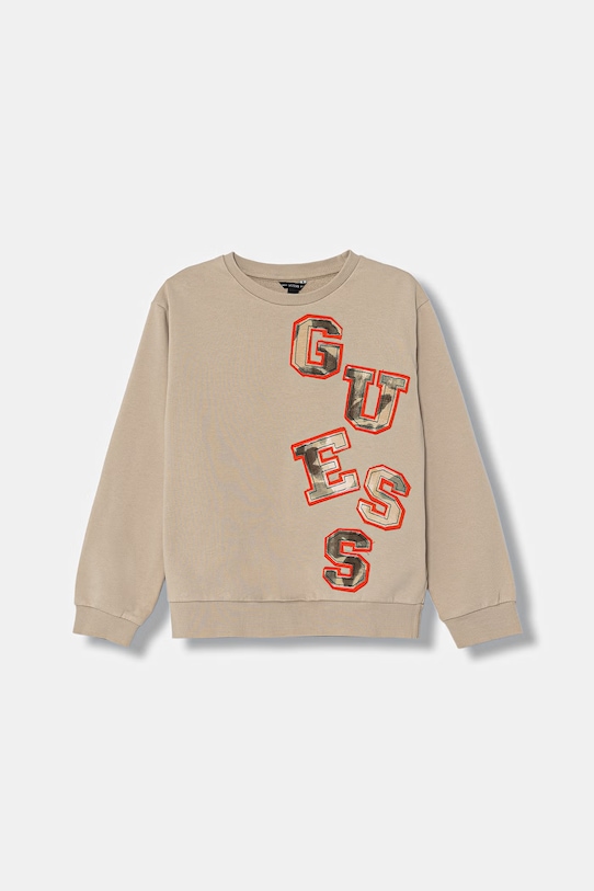 Guess bluza bawełniana dziecięca aplikacja beżowy L6GQ02.KA6R4.PPY2.M