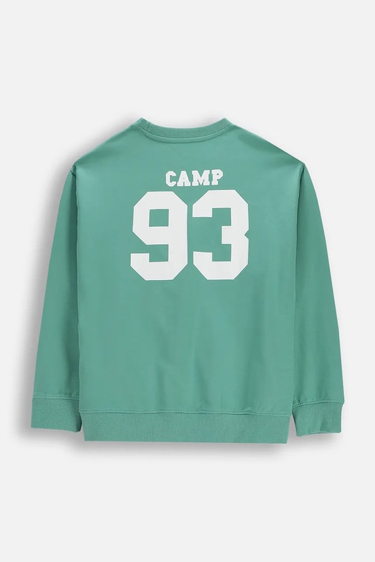 Детски памучен суичър Coccodrillo WC6132101VBA тюркоазен SS26