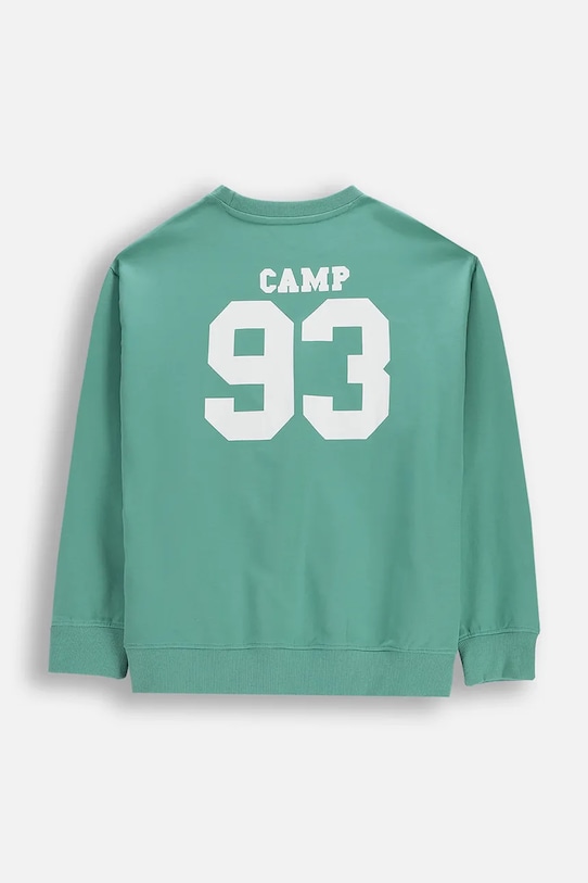 Детски памучен суичър Coccodrillo WC6132101VBA тюркоазен SS26