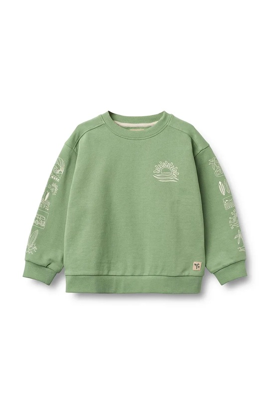 Wheat bluza bawełniana dziecięca 2340.671.GOTS zielony SS26