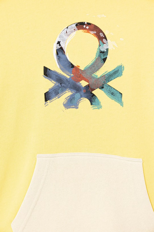 BIMBO United Colors of Benetton felpa con cappuccio per bambini in cotone 3J68C205K.G.Stagionale giallo