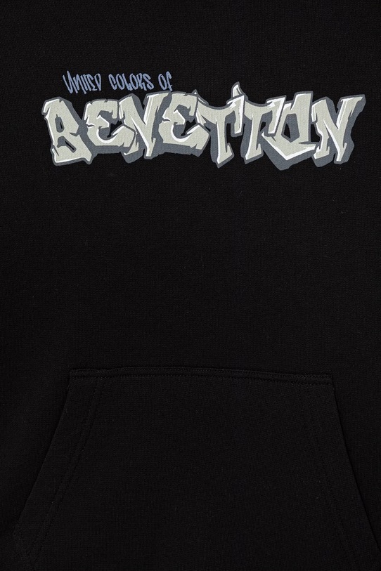 BIMBO United Colors of Benetton felpa con cappuccio per bambini in cotone 3J68C205K.G.Stagionale nero