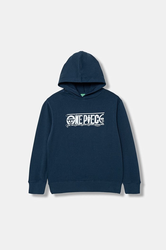 United Colors of Benetton mikina s kapucňou detská bavlnená tmavomodrá 3J70C205N.G.Stagionale