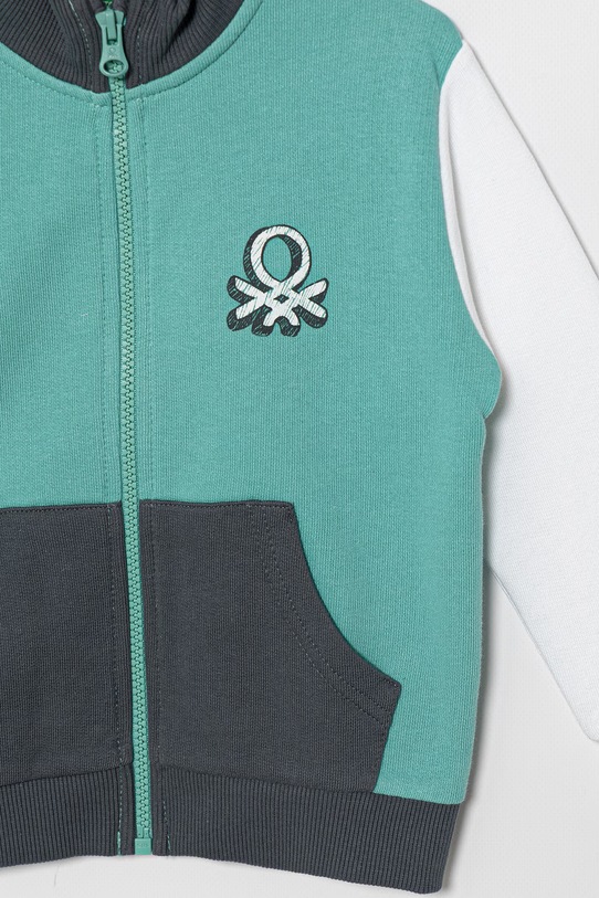 Αγορίστικα United Colors of Benetton Μπλούζα με κουμπιά παιδική βαμβακερή 3J70G504A.P.Stagionale τιρκουάζ