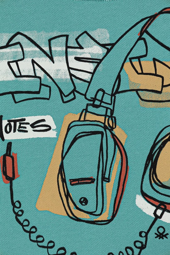 Chłopiec United Colors of Benetton bluza dziecięca bawełniana 3NBMC10SB.G.Stagionale turkusowy