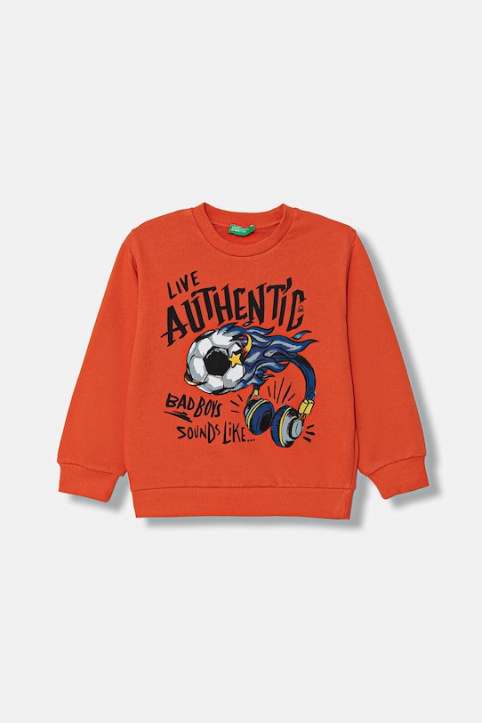 United Colors of Benetton Mikina detská bavlnená oranžová 3NBMG10M9.P.Stagionale