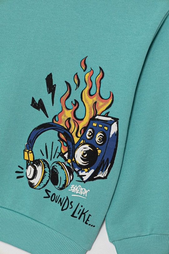 Chłopiec United Colors of Benetton bluza dziecięca bawełniana 3NBMG10M9.P.Stagionale turkusowy