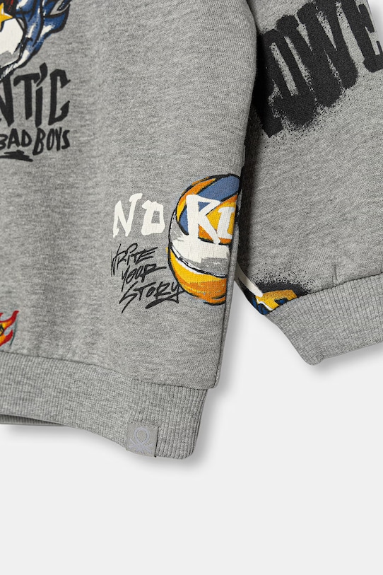 Chłopiec United Colors of Benetton Bluza z kapturem dziecięca bawełniana 3M42G10MH.P.Stagionale szary