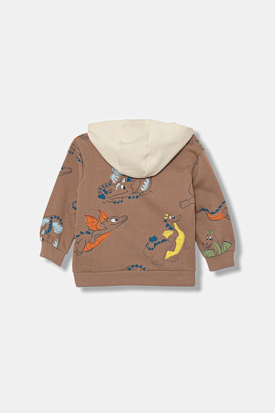 United Colors of Benetton bluza z kapturem dziecięca bawełniana 3M42G10MH.P.Stagionale brązowy SS26