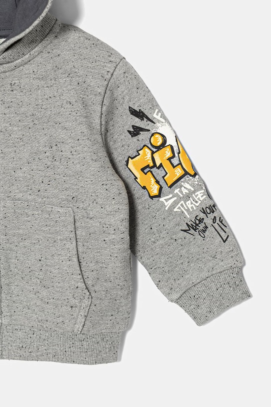 Dečki United Colors of Benetton jopica s kapuco otroška bombažna 3PLGG504E.P.Stagionale siva