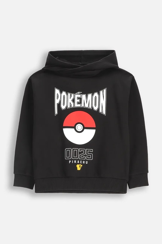 Coccodrillo bluza z kapturem dziecięca z bawełną czarny WC6132301LBD