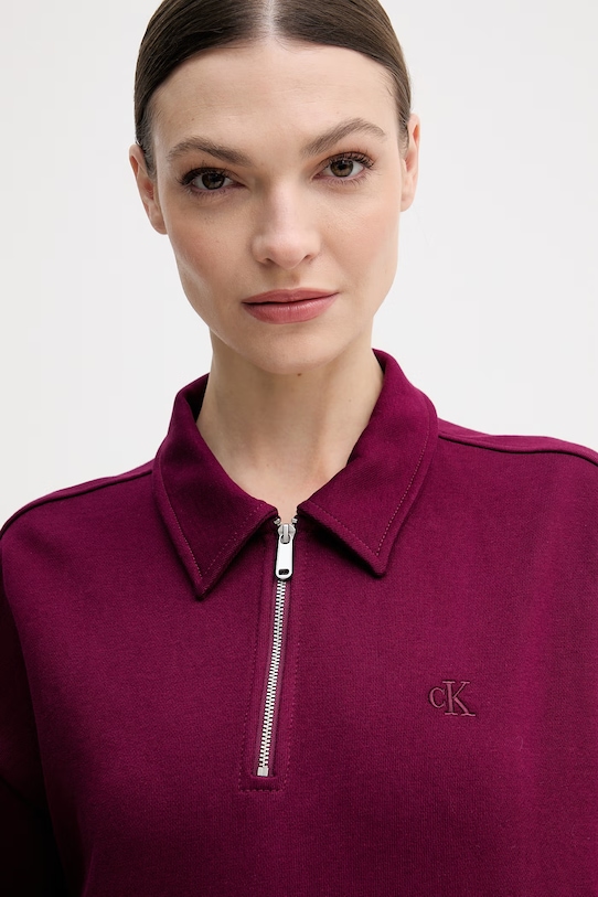 Μπλούζα Calvin Klein Jeans μωβ LV047E235G