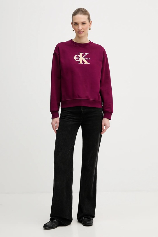 Calvin Klein Jeans bluza LV047E825G fioletowy SS26