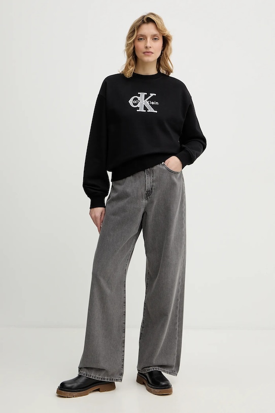 Μπλούζα Calvin Klein Jeans LV047E825G μαύρο SS26