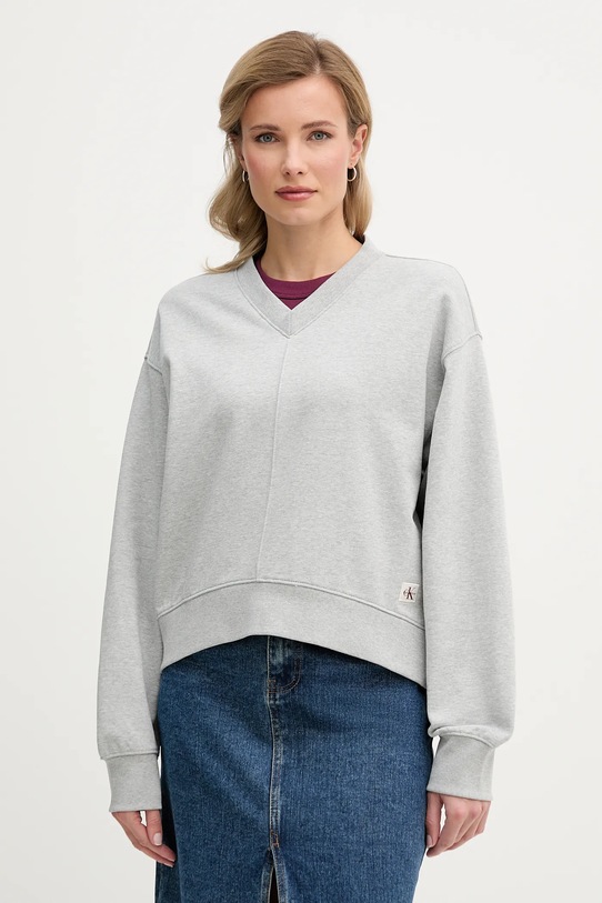 Mikina Calvin Klein Jeans melanž sivá LV047E237G