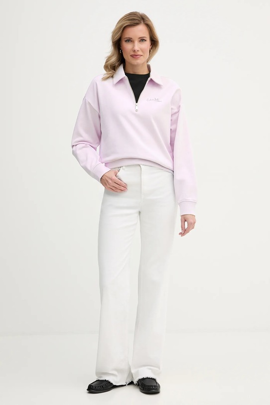 Mikina Calvin Klein Jeans LV047E824G fialová SS26