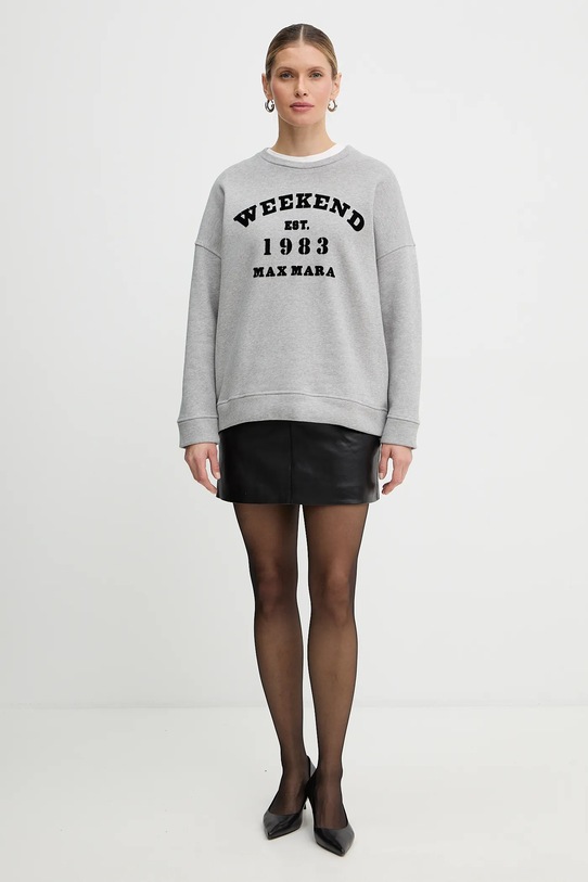 Weekend Max Mara bluza bawełniana GOMMOSO 2615921041600 szary SS26