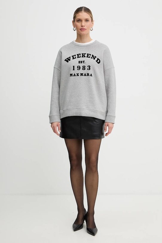 Weekend Max Mara bluza bawełniana GOMMOSO 2615921041600 szary SS26