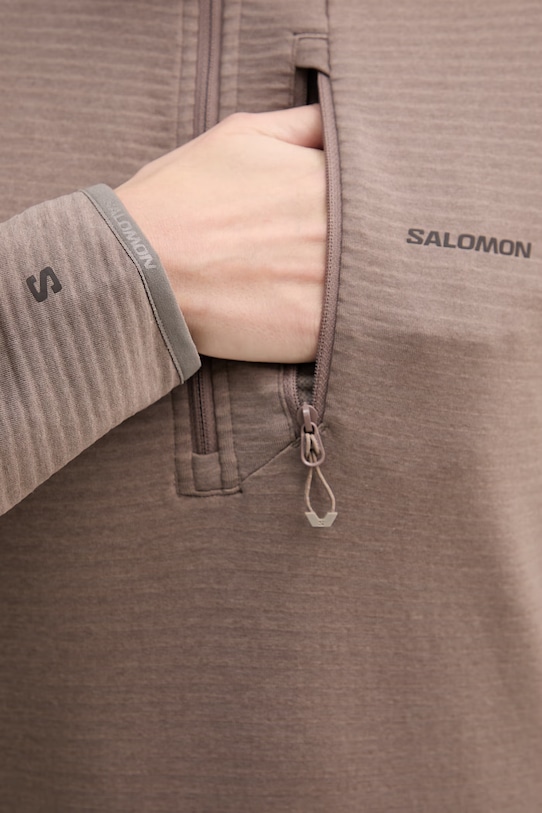 Salomon bluza outdoorowa ESSENTIAL LIGHTWARM LC2757000 brązowy